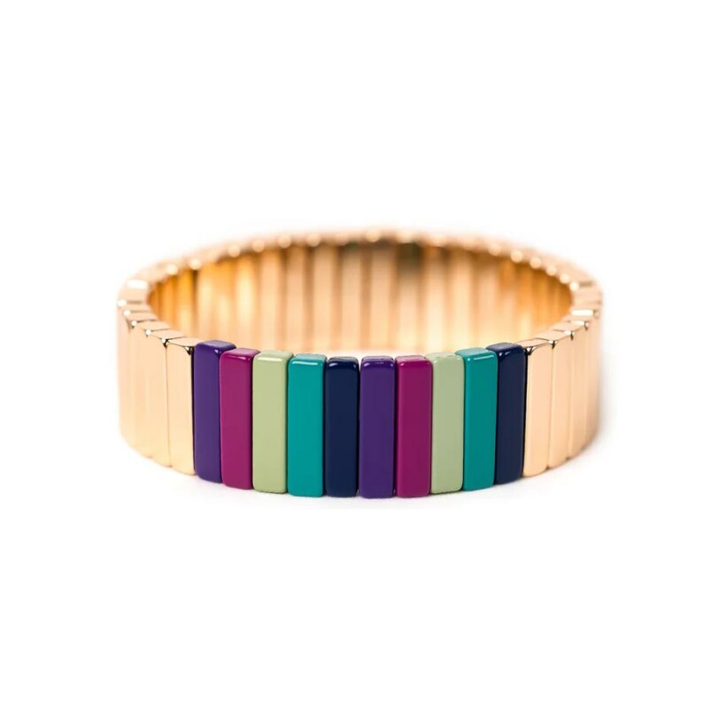 Bracelet Simone à bordeaux Colortwist en métal émaillé multicolore
